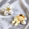 2Pcs Irregular Baroque Pearls Flower Button for Women Men Metal Geometry Safe Hijab No Hole Pins Shirt Scarf Buckle Accessories