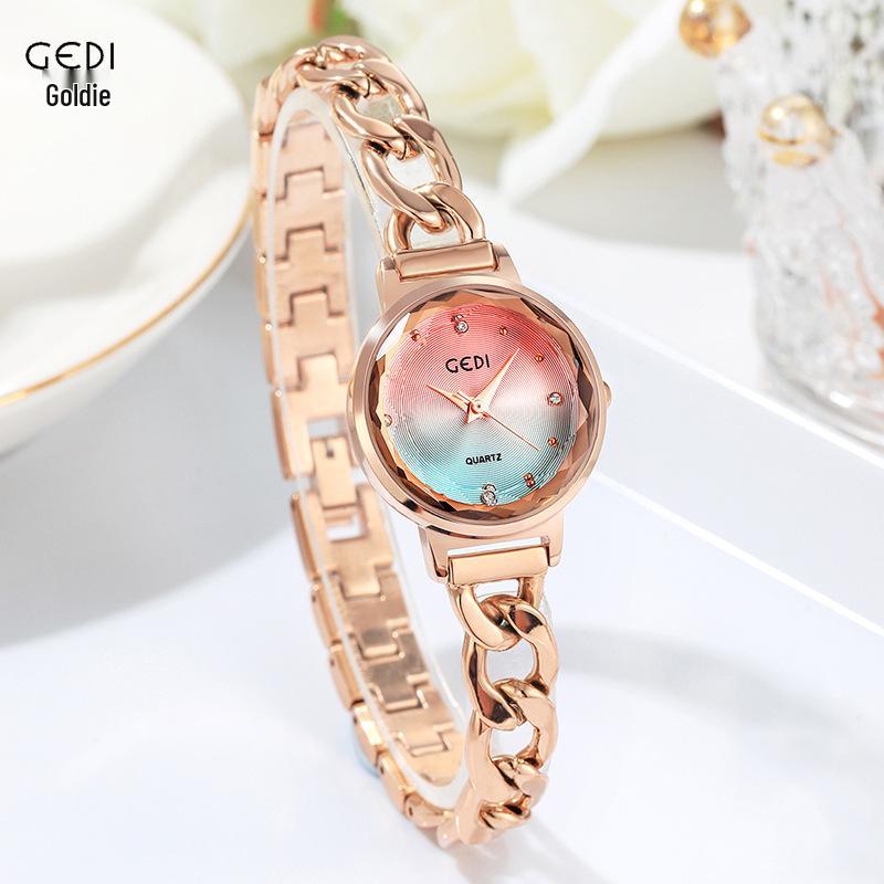 Gedi Fashion Gradient Dial Women's Denim Chain Waterproof Quartz Watch