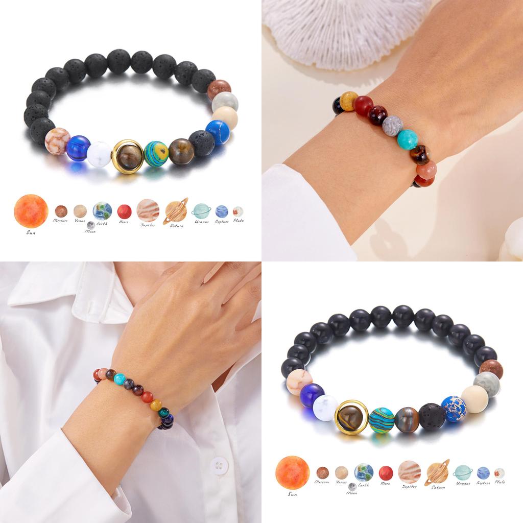 Zodiac Galaxy Beaded Bracelet With Natural Stones And Star Element For Men Women