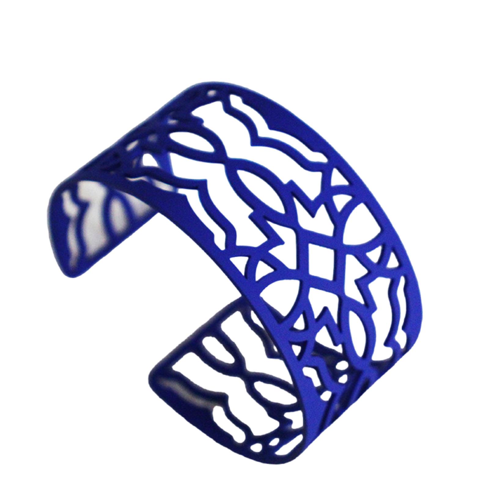 

Enameled Iron Bangle Sleek Dark blue Finish Easy To Wear Statement Jewelry For Concerts And Parties 1