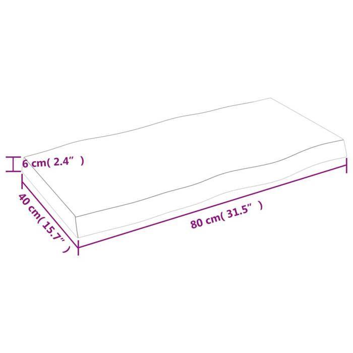 VidaXL Dessus de table bois chêne massif traité bordure assortie 364006