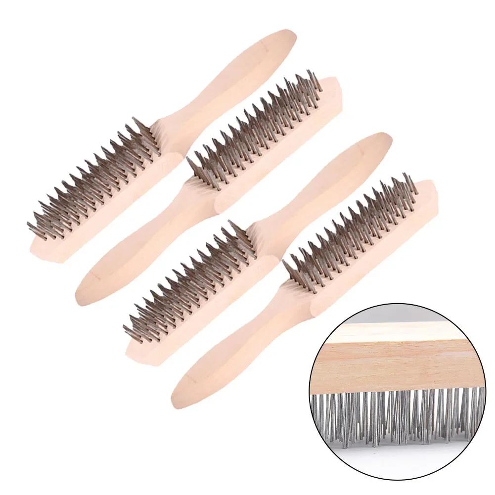 Carbon Steel Wire Brush Heavy Duty Wire Brush For Home Use Comfortable To Use Non-Slip Grip For Cleaning Grills