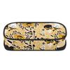 Pen Case Printed 300D Polyester Spacious Storage Smooth Zipper with Mesh Pocket Removable Divider and Pen Slots for Students