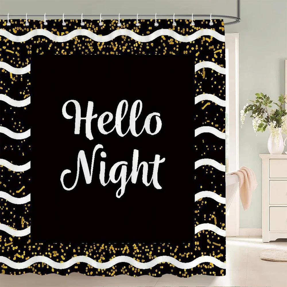 

Vintage Style Retro Wood Word Bath Curtain Waterproof Fabric Shower Curtains Personality Bathtub Screen For Bathroom Home Decor W60H190(CM)-1 Pcs