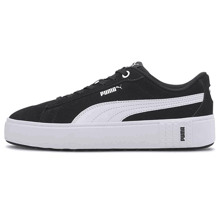 New PUMA Smash Platform V2 Suede 'Black White' Women's 373037-04
