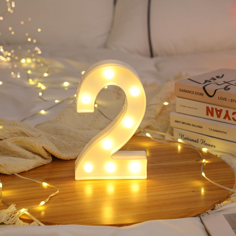 Wedding Decorative Name Number letters LED Lights Luminous Number Lamp Party Baby Bedroom Decoration Home Night Light