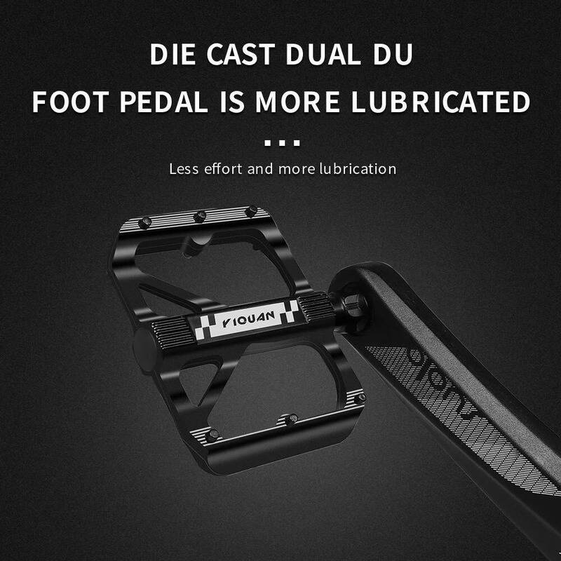 ESLNF Mountain Road Aluminum Alloy Double DU Widened Nail Anti-Slip Pedal Mtb Pedals Bicycle Accessories
