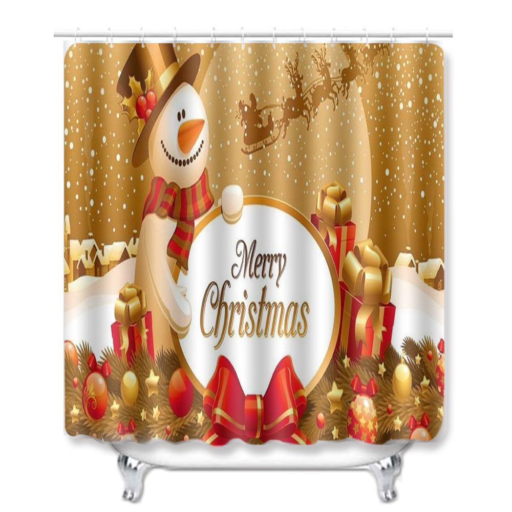 Christmas Toilet Four-Piece Floor Mat Bathroom Non-Slip Door Mat Shower Room Absorbent Carpet
