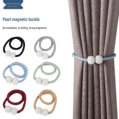Pearl Magnetic Curtain Tieback Buckle - No-Punch Tie Rope Accessory