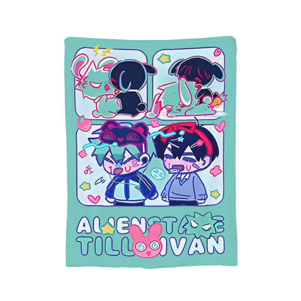Alien Stage Anime Kawaii Blanket Flannel Mizi Sua Super Warm Throw Blankets for Bed Bedspread