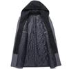 Autumn Winter Men Hooded Wool Jacket Autumn Mens Long Windproof Wool Coat Casual Thick Slim Jacket Male Size