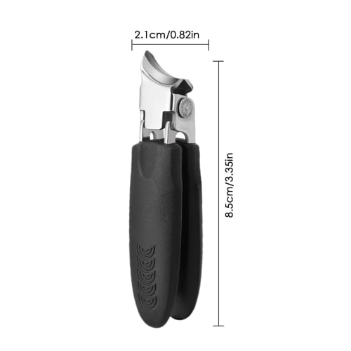Angled Nail Clipper - Wide Jaw Anti-Splash Nail Cutter, Stainless Steel Ergonomic Curved Design, Multifunctional Toenail Trimmer for Home and Travel