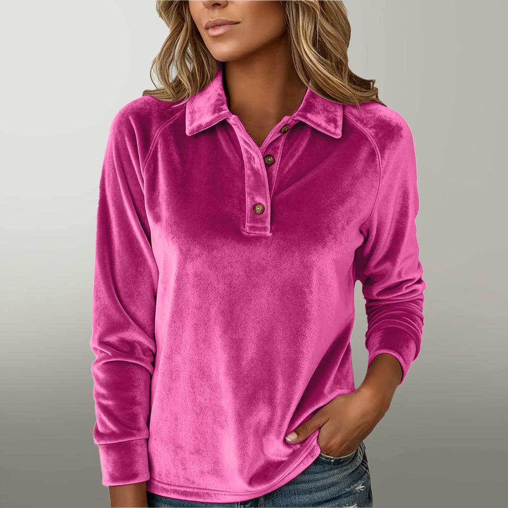 Women's Asymmetrical Long Sleeved Collar Shirt Top