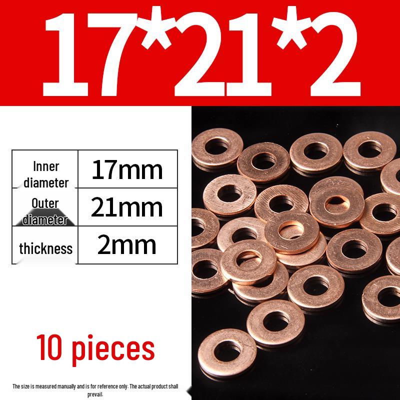 2mm Pure Red Copper Sealing Ring Marine Instrument Flat Washer