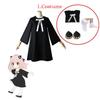 Anya Forger Cosplay Dress Anime Spy X Family Forger Anya Cosplay Wig Black Dress Socks Doll Halloween Costumes for Girls Women