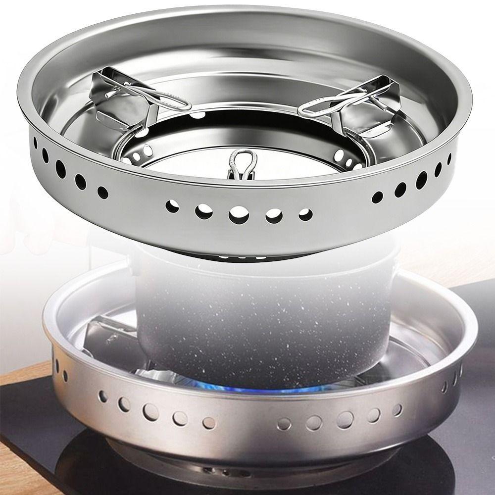 Stainless Steel Gas Stove Rack Windproof Silver Gas Stove Bracket Sturdy Construction Heat Concentration Flame Concentrator Rack