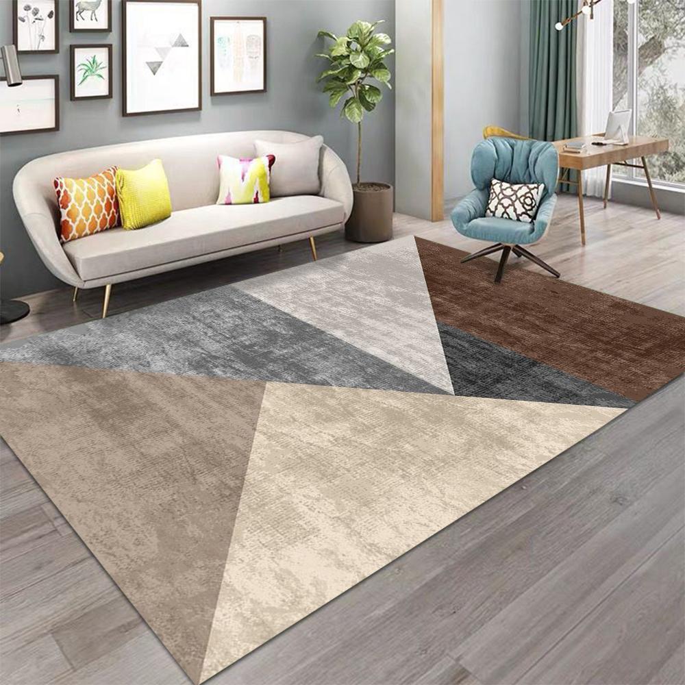 Modern Geometric Pattern Carpet Anti Slip Machine Washable Floor Mat Living Room Bedroom Office Decoration Washable Carpet