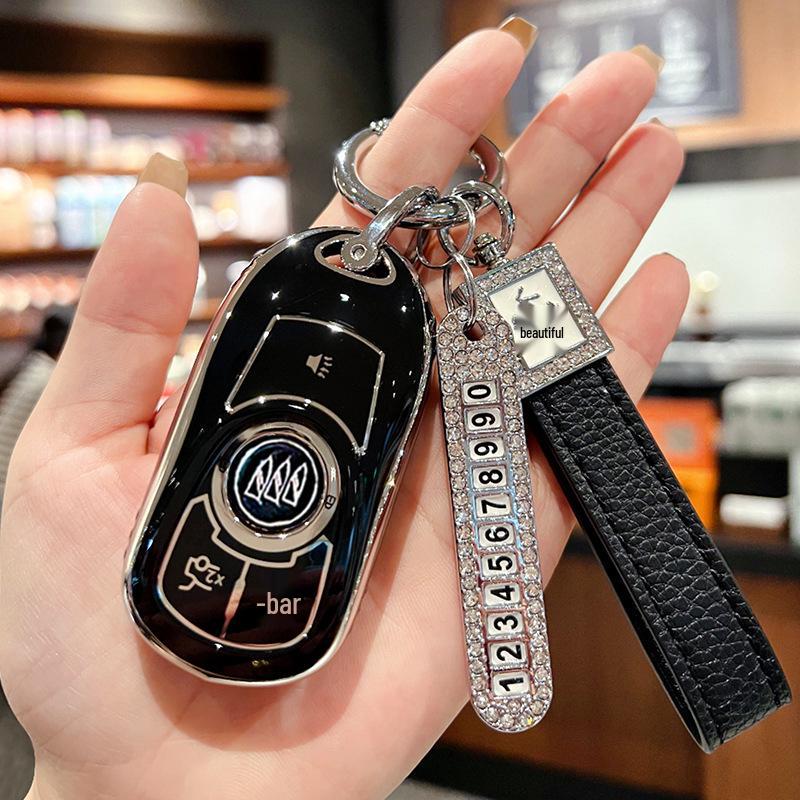 Premium Key Case for Buick Regal, Envision, GL8, LaCrosse, Enclave, GX and Weilan 7 Cars - Women's Shell Buckle Bag