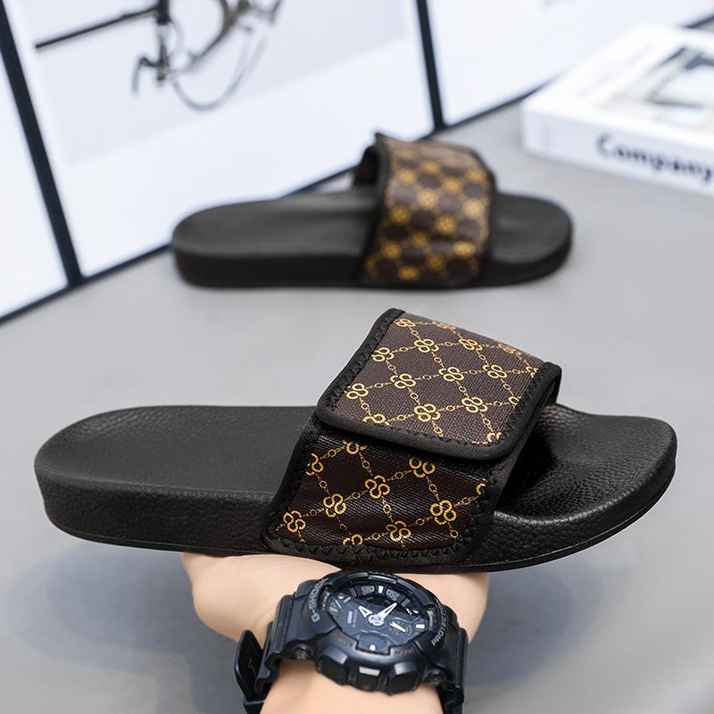 

Тапочки мужские летние новые европейские и американские тапочки для верхней одежды сандалии домашние тапочки для дома 47 коричневый