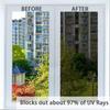 Window Privacy Film One Way Daytime Privacy Static Cling Sun Blocking Anti UV Reflective Mirror Window Tint for Home and Office