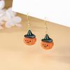 1 Pair Halloween Pumpkin Earrings, Handmade Resin Pumpkin Earrings, Halloween Earrings, Holiday Jewelry, Cute Pumpkin Earrings