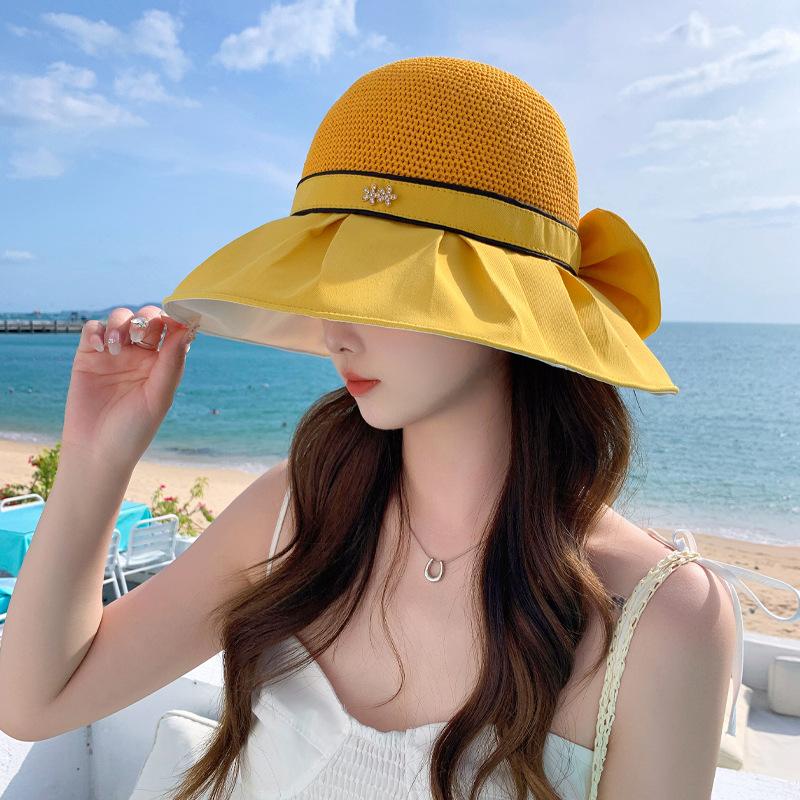 

Summer new hat women s fashion versatile diamond-encrusted sun hat outdoor travel foldable sun hat One Size