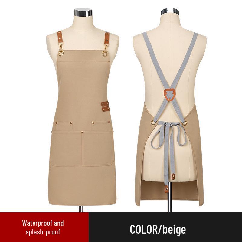 

Водонепроницаемый утолщенный холщовый фартук: Женская кейтеринговая рабочая одежда с логотипом на заказ