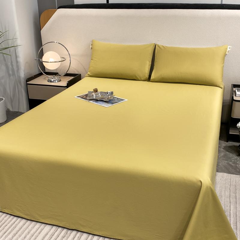 Cotton Bed Flat Sheet for Double Bed Plain Solid Color Top Sheets Single/Queen/King Flat Bedsheets Home Bed Linen Sheets