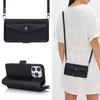 Crossbody Kartenfach Leder Geldbörse Hülle Für iPhone 15 Pro Max 14 Plus 13 12 11 Geldbörse Tasche Beutel Langes Lanyard Beutel Buchhülle