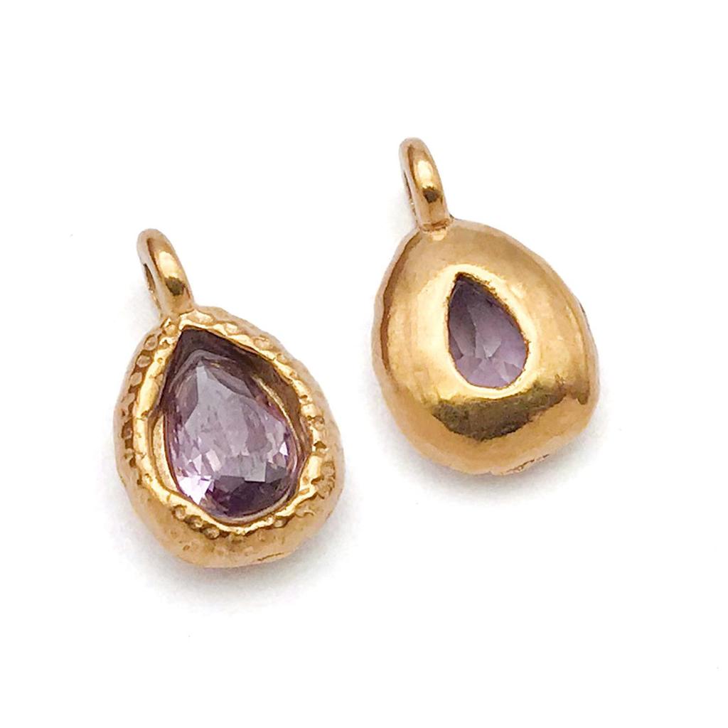 Stainless Steel Water Drop 7x12mm Zodiac Stone Pendant for DIY Jewelry