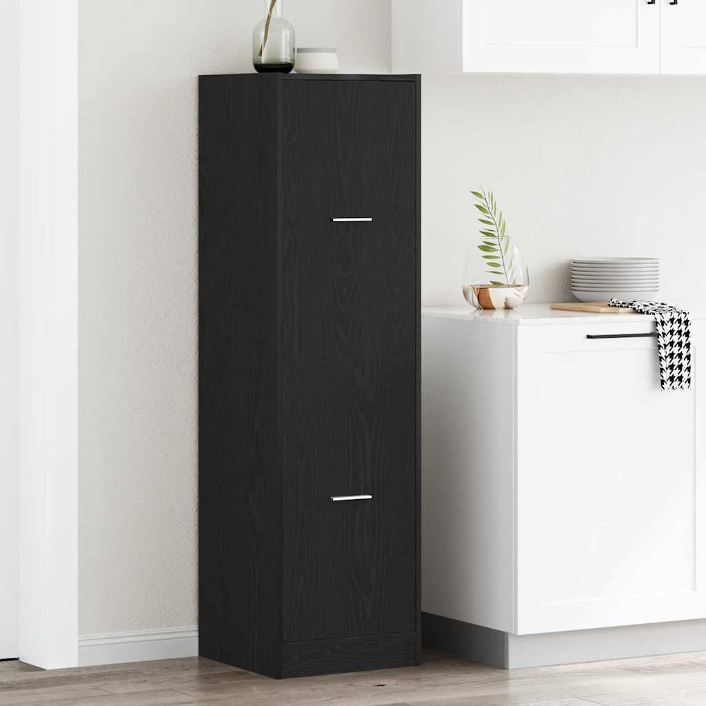 Pharmacy Cabinet Black Oak Look 40 x 41 x 144.5 cm