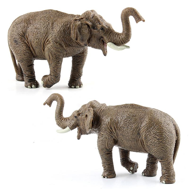 127-015 Simulation Zoo Asian Female Elephant Children'S Toy Static Solid Wild Elephant Model Ornament