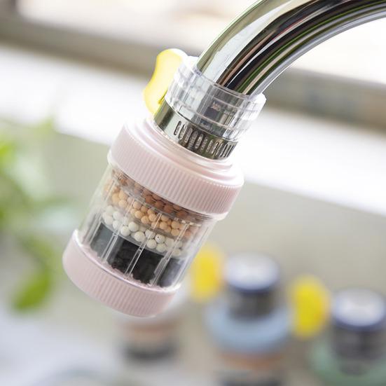 6-Layer Water Faucet Filter for Kitchen Anti-Splash Swivel Aerator with Clear Window Universal Tap