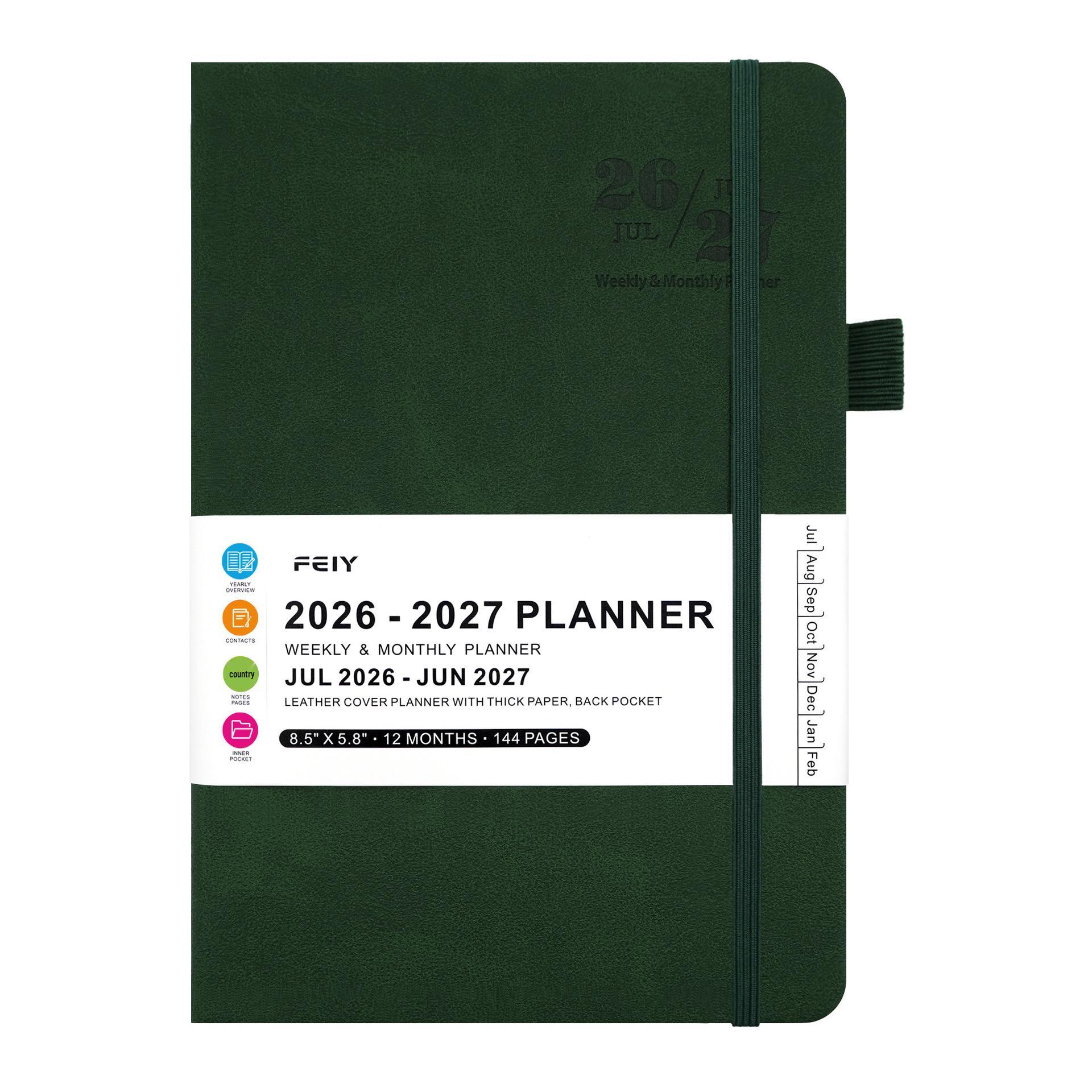 

2026-2027 A5 English Weekly Planner: Customizable Simple Notebook with Logo Print A5