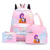 3Pcs/set Anime Demon Hunters Printed Backpack with Shoulder Bag Pengcil Case for Teenager Large Capacity Waterproof Bookbag Back To School Gift