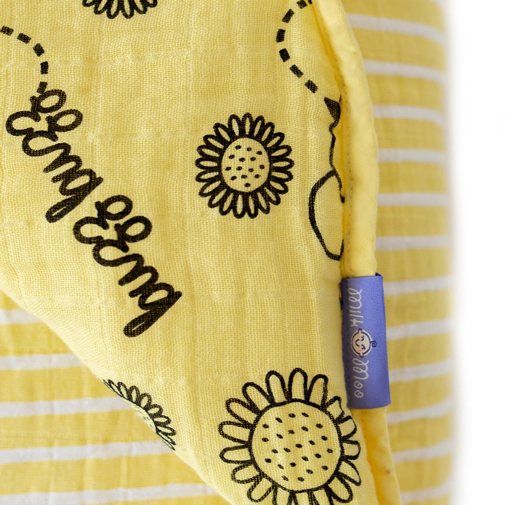 Milk&Moo Buzzy Bee Baby Muslin Fiber Filled Blanket,Soft,Breathable, Lightweight