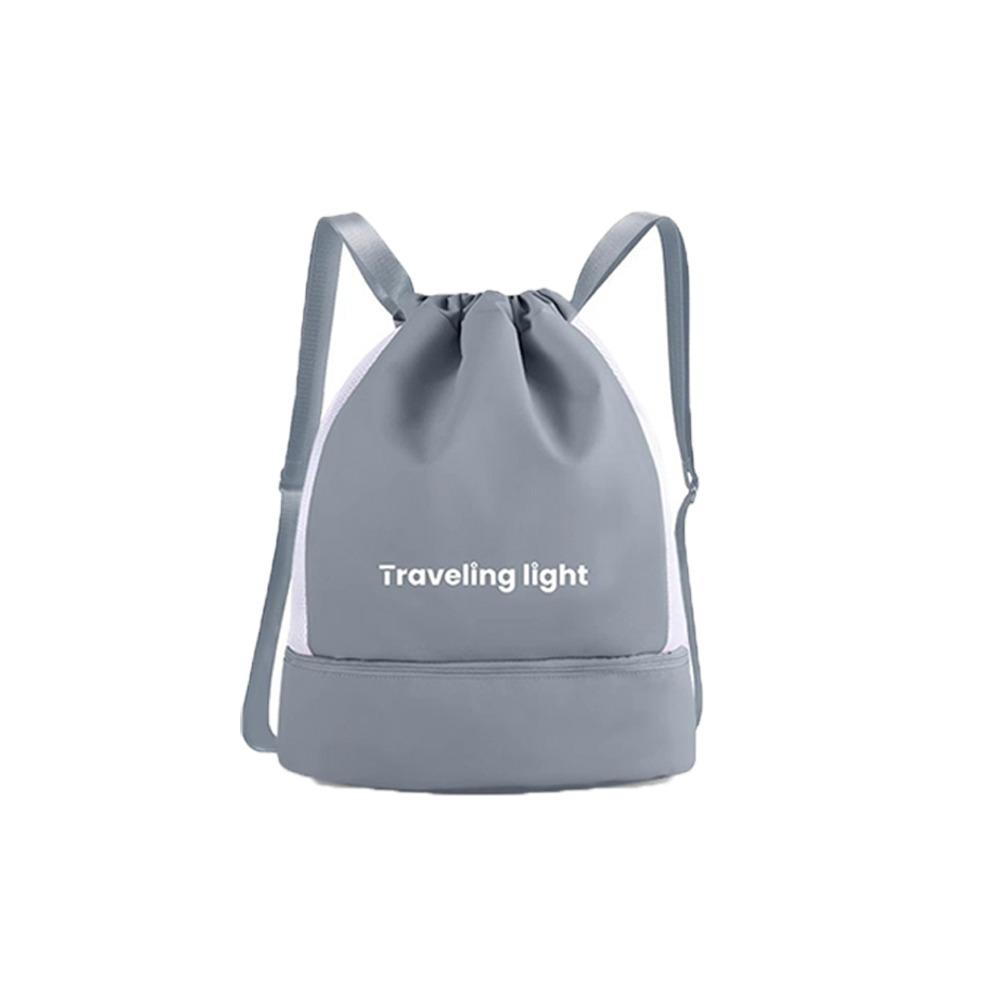 

Waterproof Travel Bag Large Capacity Swimming Yoga Bag Durable Sports Backpack Travel Use сірий