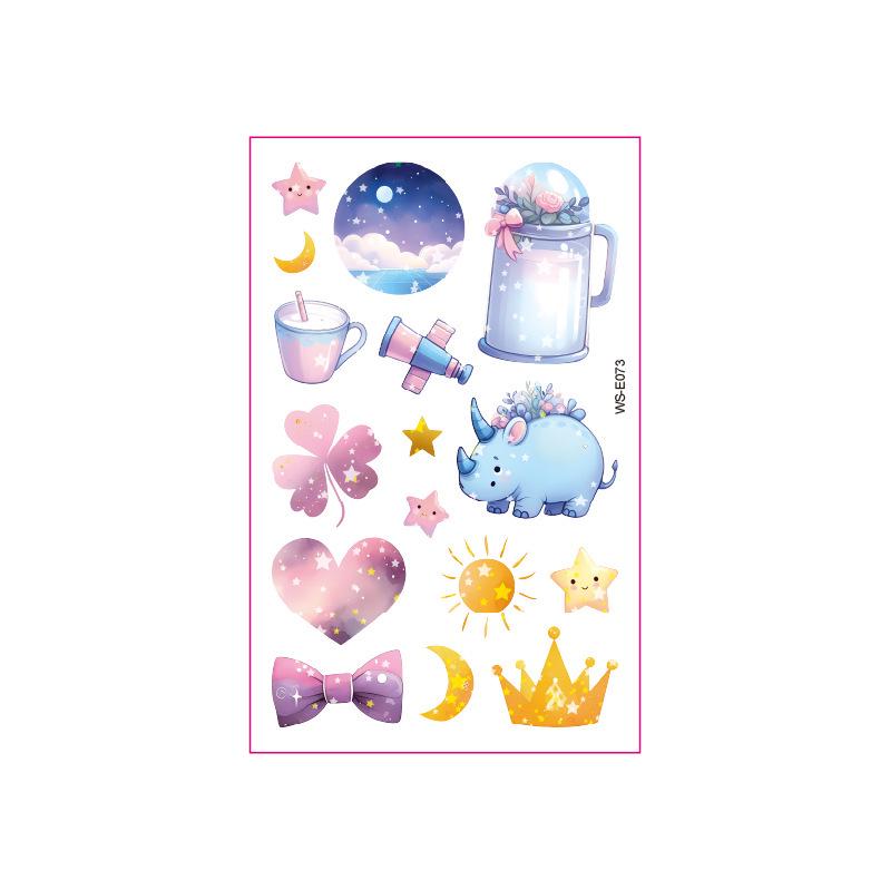 Fairy Tale Glitter Tattoo Stickers: Waterproof Butterfly, Unicorn & Bear Designs