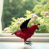 Artificial Robin Figurines Fake Bird Sculpture Lifelike Iron Ornament for Table Living Room