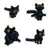 Black Cat Figurine, Articulated, Miniature Size, 12cm Total Length, Desktop Display Animal Toy [Used]
