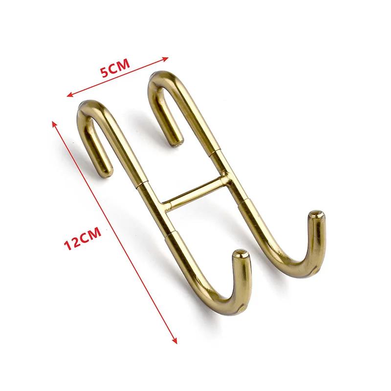 304 Hook Stainless Steel Glass Door Back Hook Hanging Double-Hook Bathroom Metal Non-stick Double-sided S-Hook Clothes-Hook