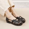 Johnature High Quality Genuine Leather Sandals Cowhide Peep Toe Flat Heel Soft Sole Retro Women's Shoes