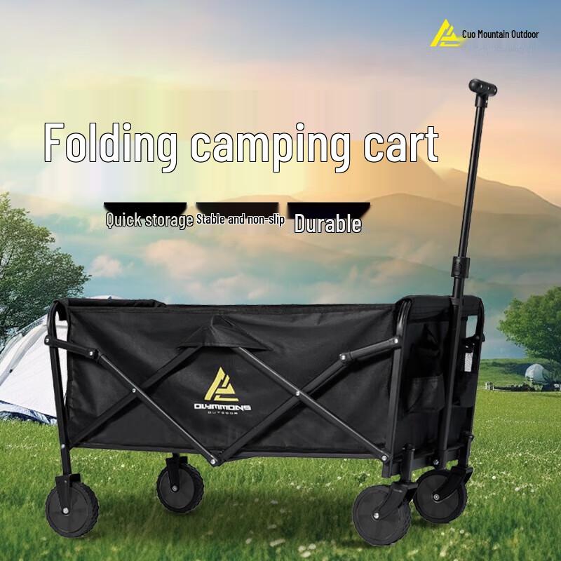Foldable Outdoor Camping Wagon with Table and Canopy