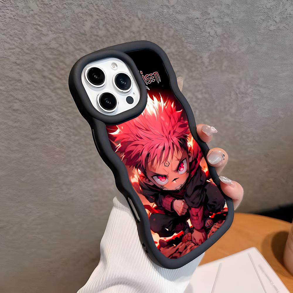 Jujutsu Kaisen Sukuna Mobiele Telefoonhoesje voor iPhone 17 16 15 14 13 12 11 Air Pro Max Plus Golvende Rand TPU Kleurrijke Cover Mobiele Telefoons