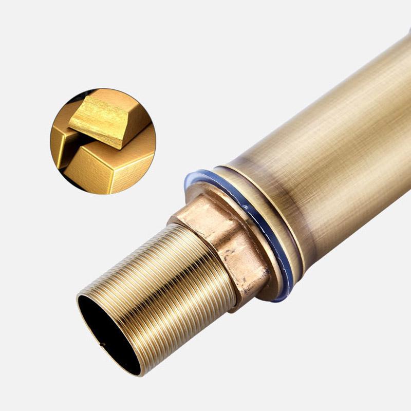 Copper Antique Bamboo Faucet European Retro Hot and Cold Basin Faucet Wash Basin Above Counter Basin Garden