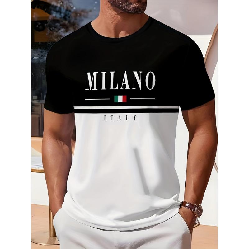 

Мужская узорчатая футболка в полоску, повседневный топ с коротким рукавом и круглым вырезом, повседневная футболка 5XL