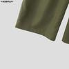 INCERUN Men's Avant Garde High Waist Front Cross Wide Leg Pants Long Trousers