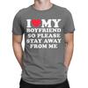 I Love My Boyfriend Shirt I Heart My Boyfriend T-Shirt for Men Casual Pure Cotton Tees O Neck Short Sleeve T Shirts Gift Tops