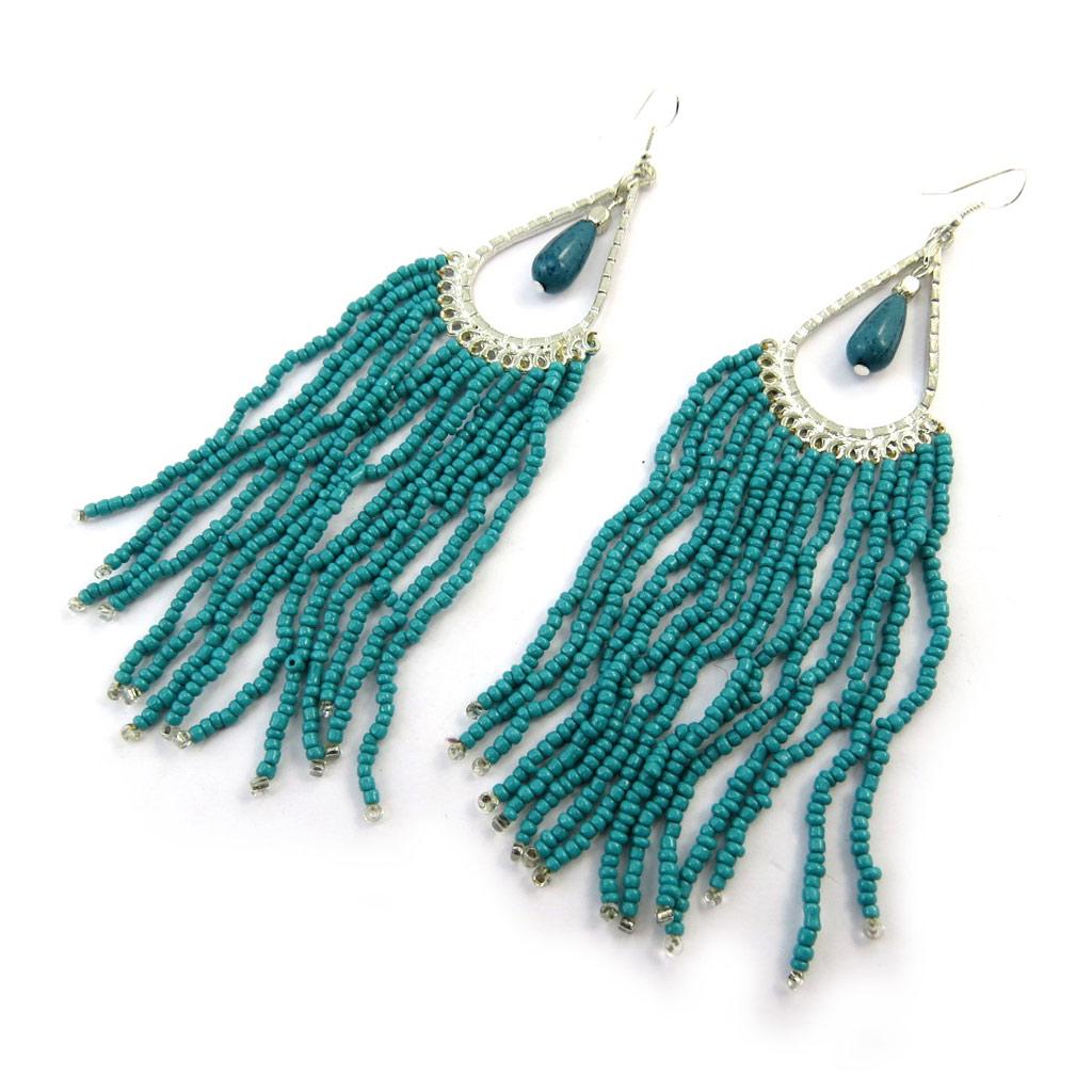 Les Trésors De Lily [N5020] - Turquoise 'Navajos' Designer Earrings