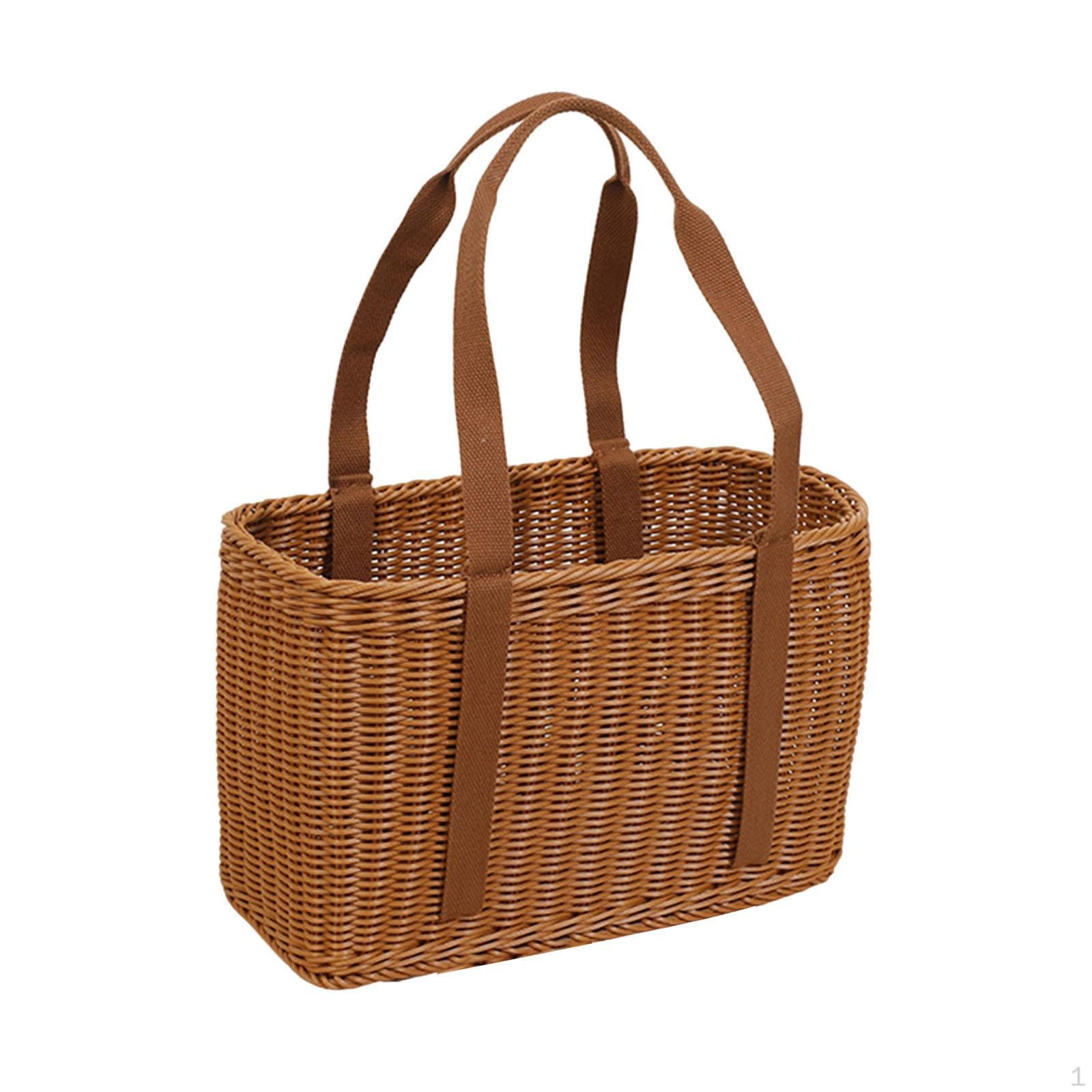 

Ручная плетеная корзина для продуктовый контейнер универсальное украшение для дома с ручками для дома Large